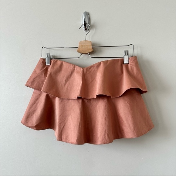 Rebecca Taylor-Pink Clay Ruffle Crop Top (Size:4) - Picture 3 of 10